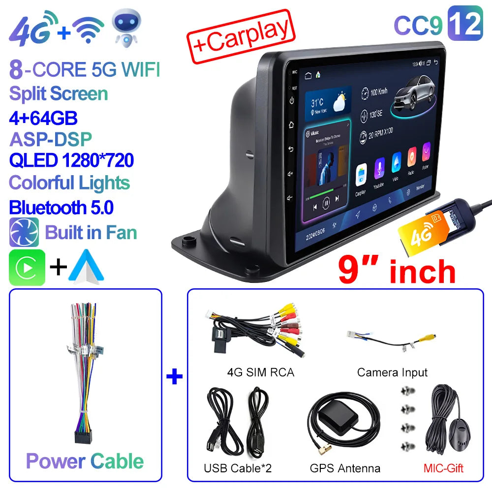 CAIXI 9"/10" Universal 2-DIN Android Car Stereo — CarPlay, GPS Navigation, Truck & Car Fit