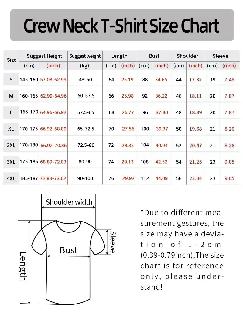 Men's Short Sleeve Cotton T-Shirt – Luxury Loose High Street Print Tee | S-4XL Summer 2026