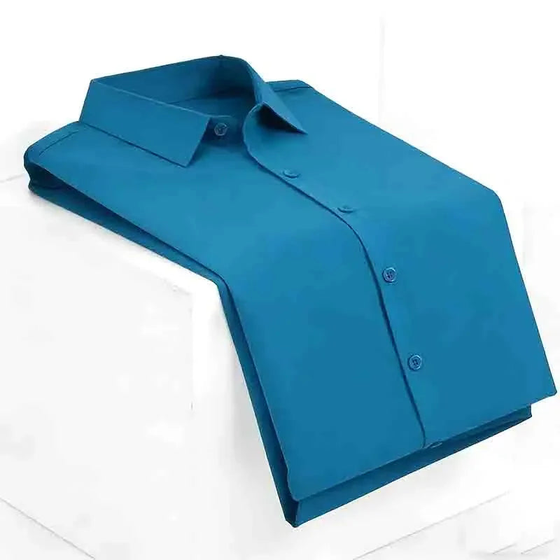 Men's Wedding Dress Shirt - Slim Fit, Formal Short-Sleeve Button-Down