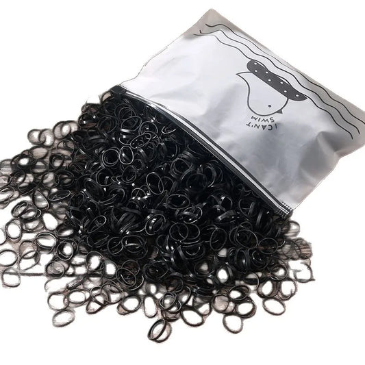 Hair Ties for Flyaways, Gentle & No Crease. Bulk Pack, 17x11x1cm, Black, for School & Play