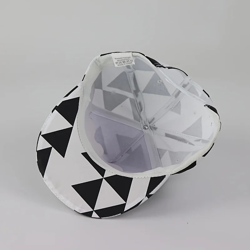 1PC DOPE fabric triangle block print street dance hip-hop hat trend flat edge baseball hat men's and women's