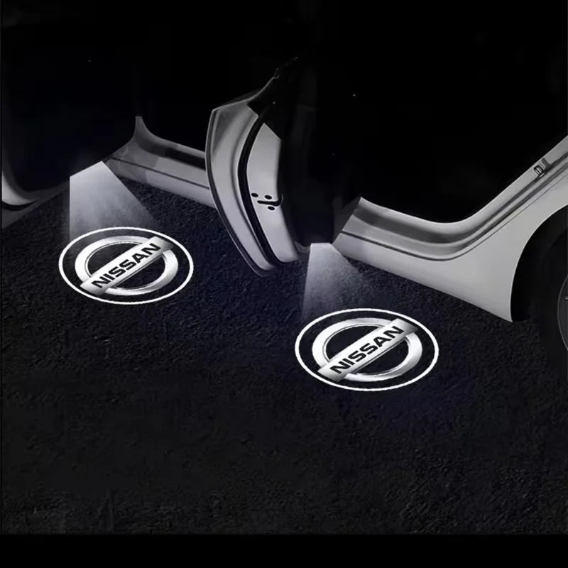 LED Car Door logo Projector Lamps Welcome Light For Nissan Qashqai Juke Pulsar Sentra Altima Patrol Micra Rogue Accessories