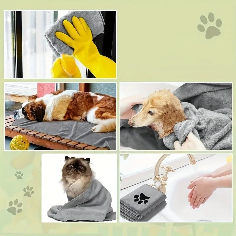 Microfiber Pet Absorbent Towels – Super Absorbent & Soft, No Deformation, Essential for Pet Bathing