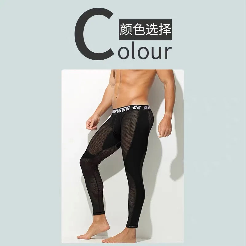 Men's Slim Fit Thermal Base Layer Pants - Stretch Mesh Panel Long Johns - photo 7