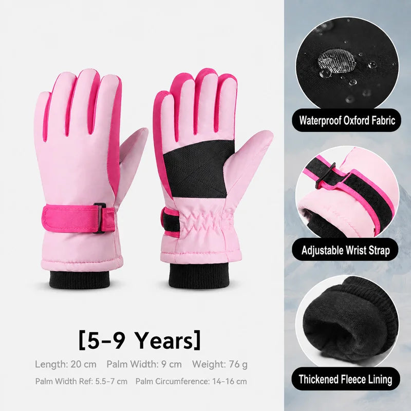 Kids Winter Ski Gloves - Fleece Lined Snow Gloves for Ages 3-15 - photo 15