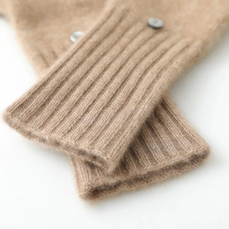 Convertible Flip-Top Mittens - Knit Fingerless Gloves for Adults - photo 5
