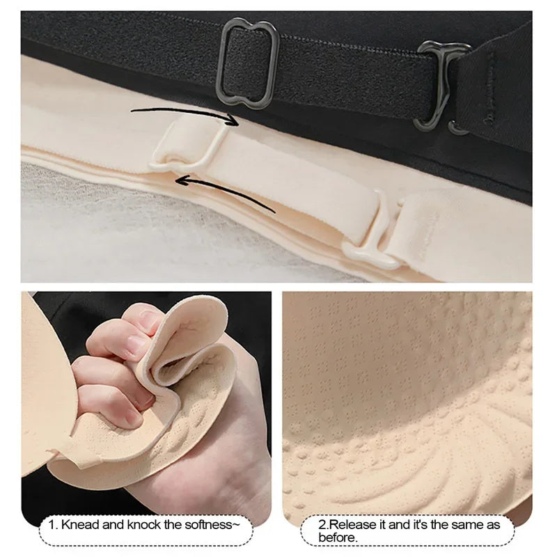 Sexy U-shaped Back Lingerie Female Inner Wear Summer Thin Without Trace Backless Triangle Cup Polymerization Bra