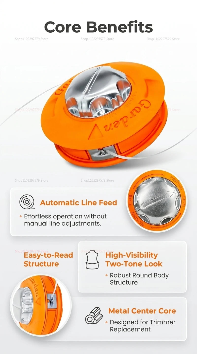 High-quality M10*1.25 automatic lawn mower head, suitable for most garden machinery hedge trimmers.