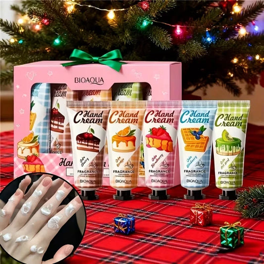 5 Piece Christmas Hand Cream Set - Fragrance Travel Pack Gift Box