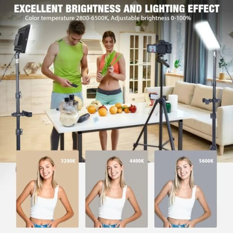 Video Recording Photography Lighting Kit – Studio Light with 6.5ft Stand, Phone Holder & Bag | TikTok & YouTube