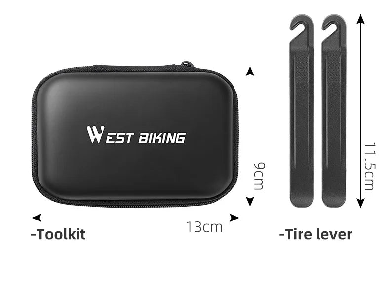 WEST BIKING Professional Bike Tools Portable Ratchet Wrench kit Tire Lever Mini Pump Multifunction Tools Road Bike MTB Accessory