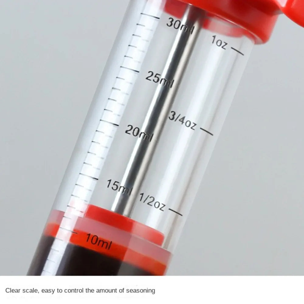Food Grade PP BBQ Meat Syringe Kitchen Tools BBQ Meat Flavor Injector with 3 Stainless Steel Needles Kitchen for Home Outdoor