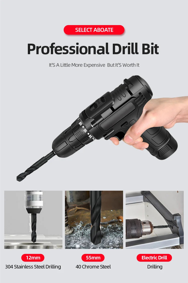 Reduced Shank HSS Twist Drill Bit 13-50mm, Nitride Coated