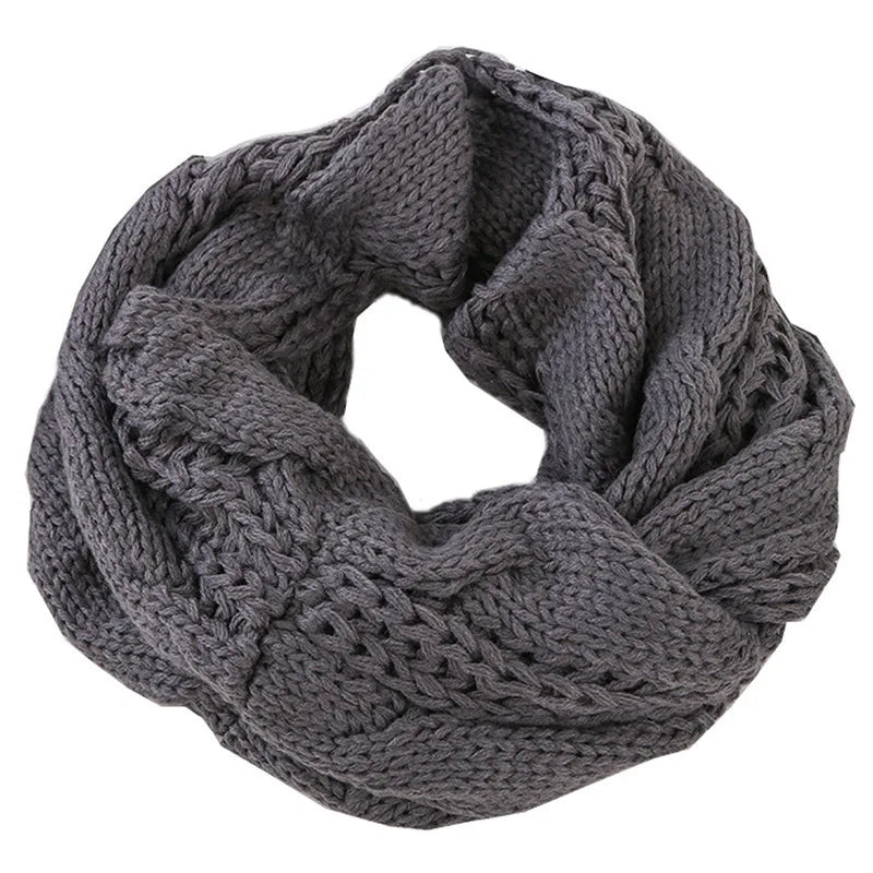 Women's Color Block Knit Loop Scarf - Circle Infinity Winter Scarf - photo 15