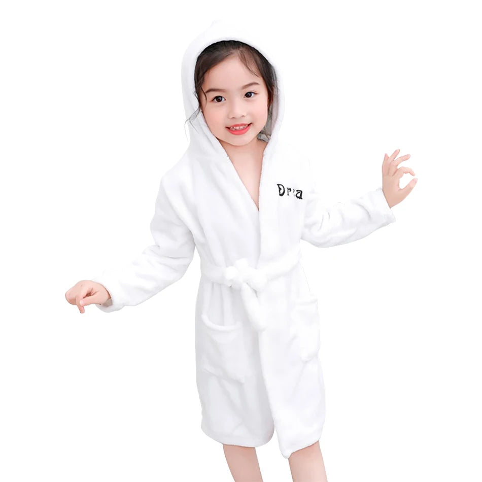 Kids Hooded Fleece Bathrobe - Cute Cartoon Robe for Boys and Girls - photo 12