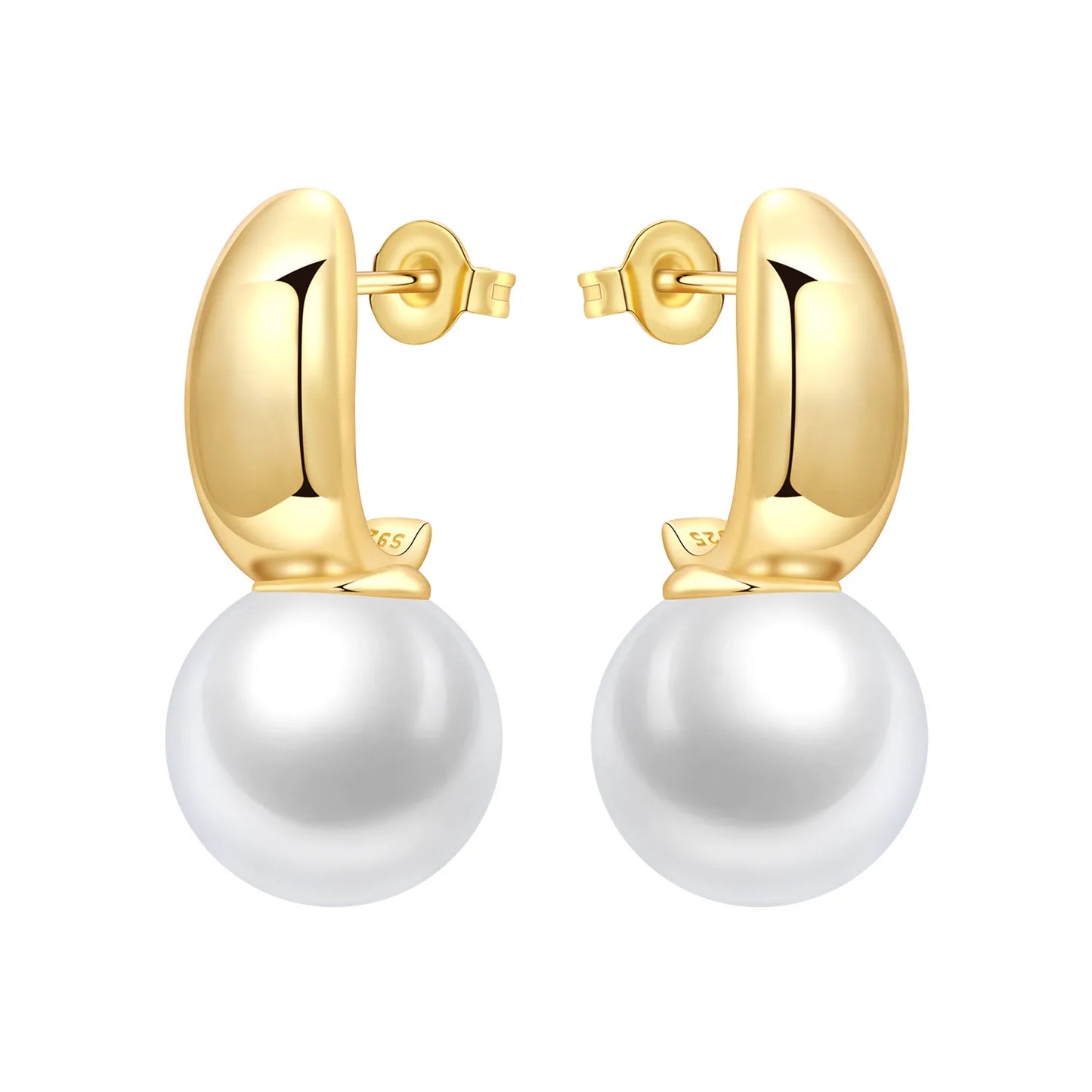 Original 2026 S925 Sterling Silver Zircon 18K Gold Lining Vintage Hoop Earrings for Women Birthday Party Wedding Gift Jewellery