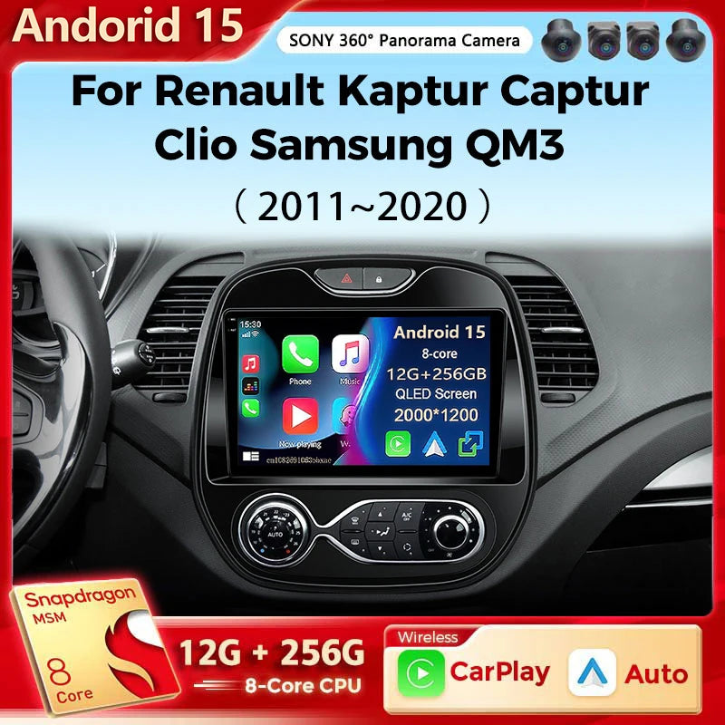 Android 15 Car Radio For Renault Kaptur Captur Clio Samsung QM3 2026 2026 2026 2026 Wireless Carplay multimedia Android Auto 4G