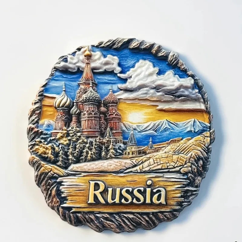 Russia Fridge Magnets Red Square Souvenirs Brown Bear St. Basil’s Cathedral Fridge Magnets Home Decor Wedding Gifts