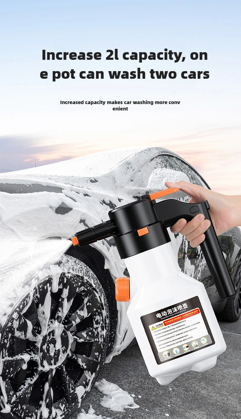 2L Handheld Electric Foam Sprayer Hand Pump Foam Sprayer Snow Foam Cannon Motorized Car Wash Sprayer for Car Wash Home Cleaning