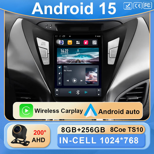 9.7" Car Stereo with Apple CarPlay & Android Auto, Compatible with Hyundai Elantra 5 (2011-2016)