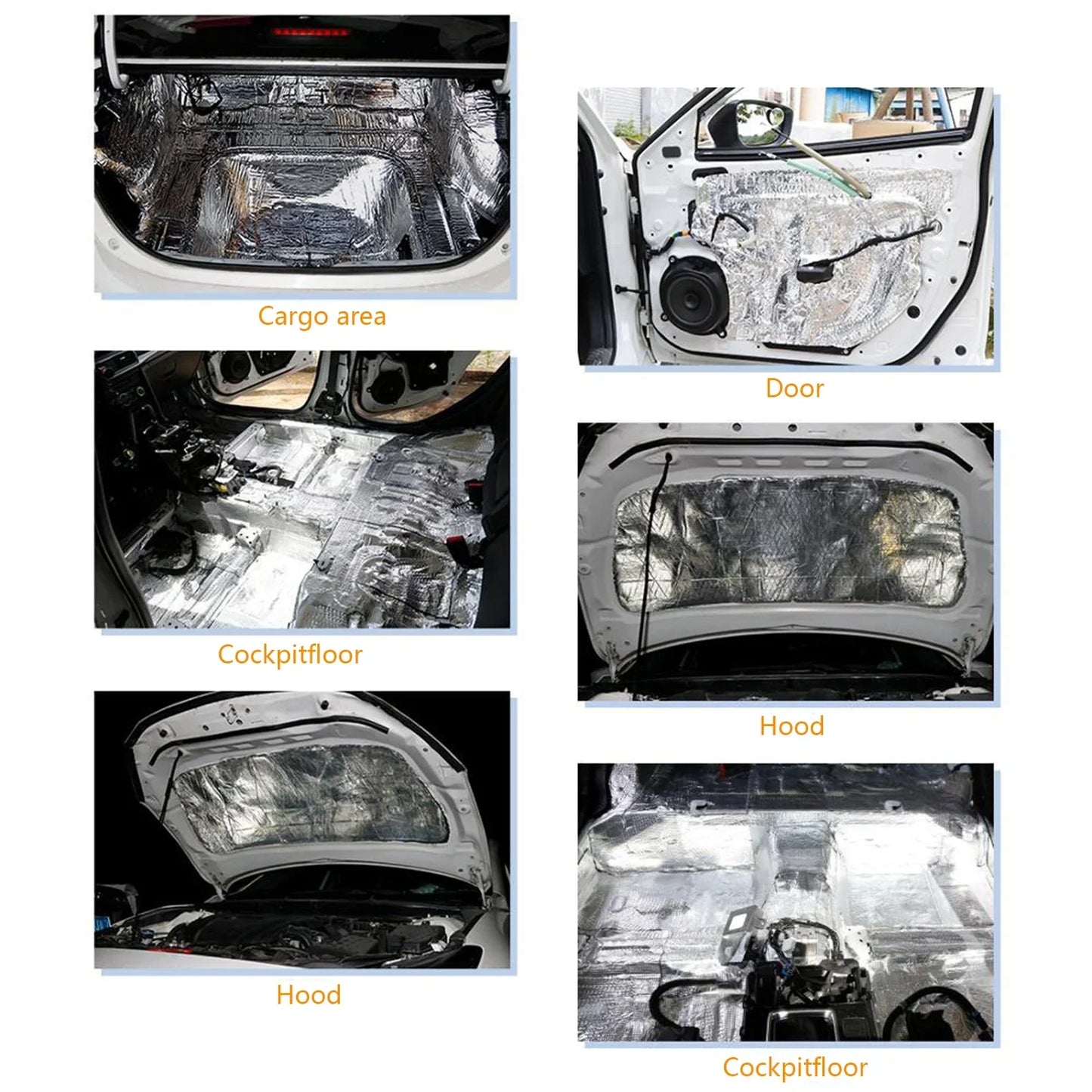 Fireproof Heat and Sound Insulation Mat 200x50cm Acoustic Thermal Mat Soundproof Wall Panels Noise Insulation for Car Deadening