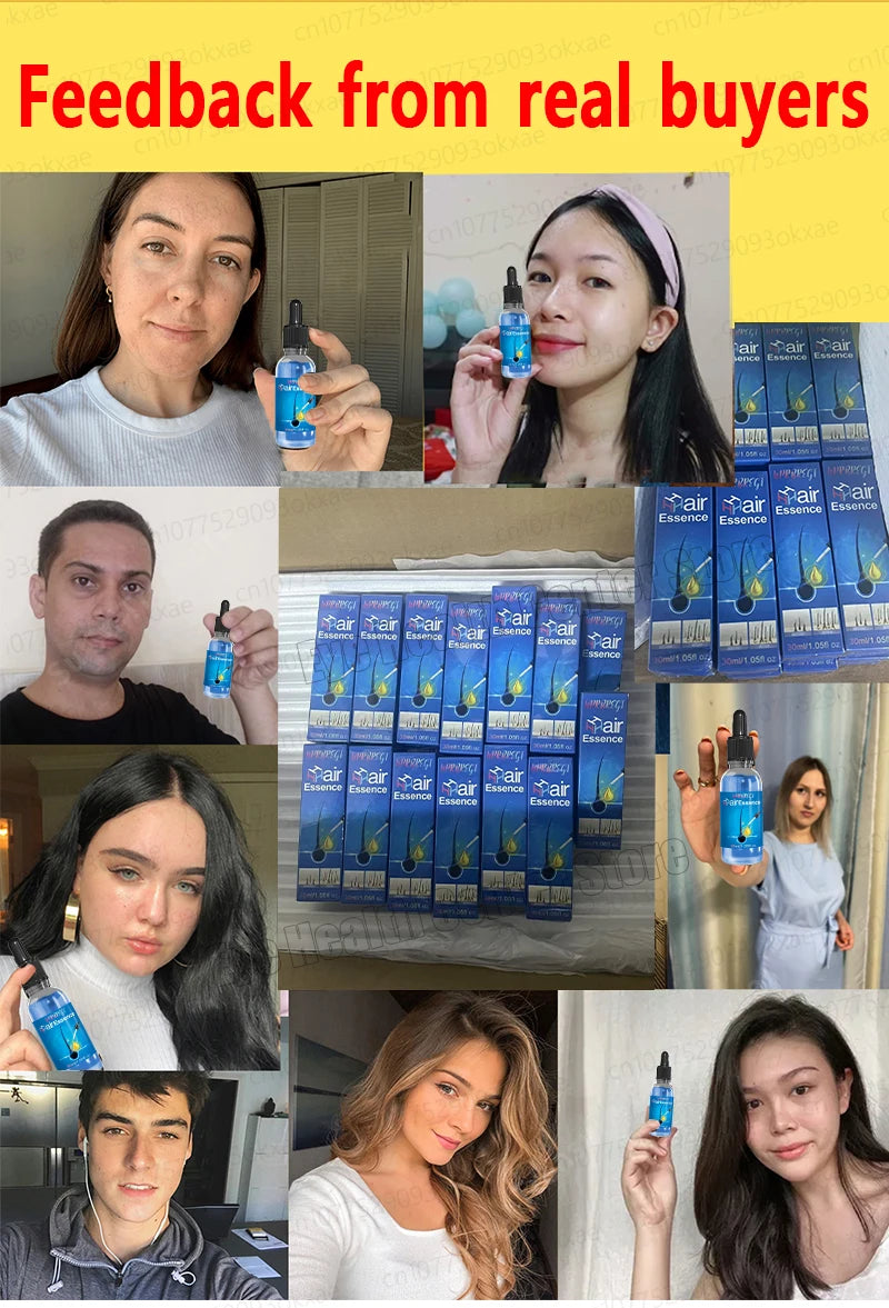 WPRBREGT blue bottle.hair growth essential 0iI. Say goodbye to baIdness. The secret 0f thick hair hair growth serums