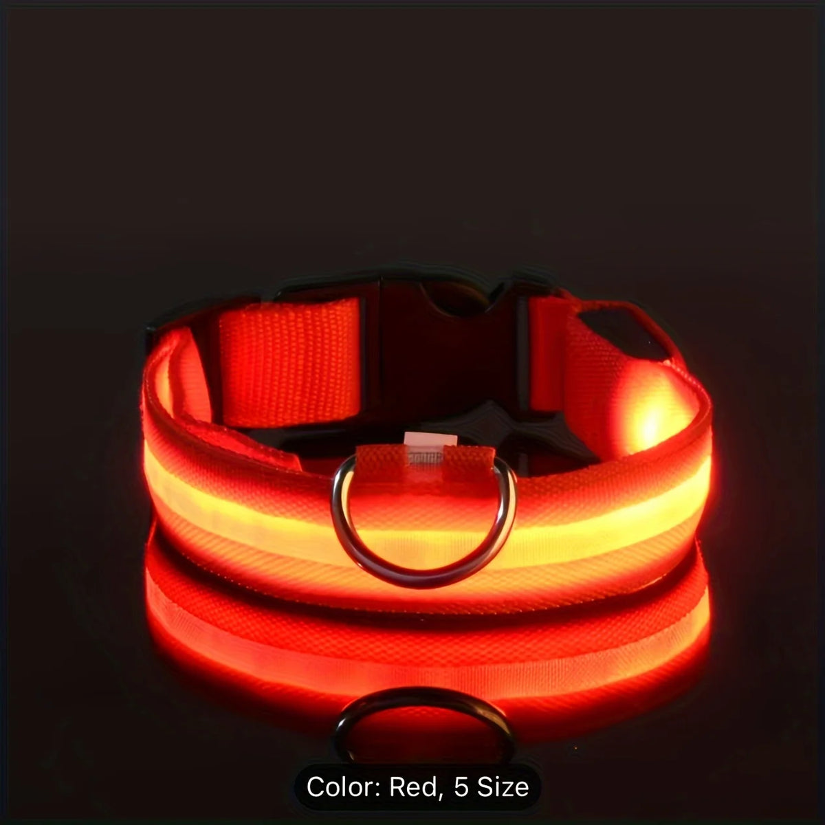 Reflective LED Dog Collar - Geometric Pattern, Battery – photo 3