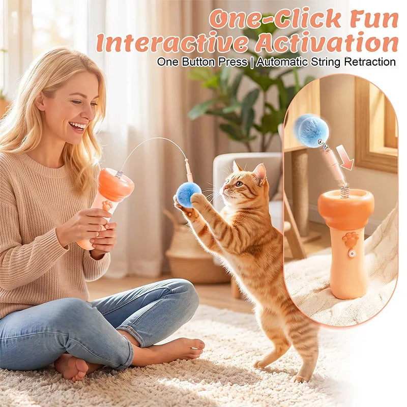Interactive Cat Toy Fully Automatic Cat Wand Toy Funny Interactive Cat Toys for Bored Indoor Adult Cats Cute Kitten Kitty Toys