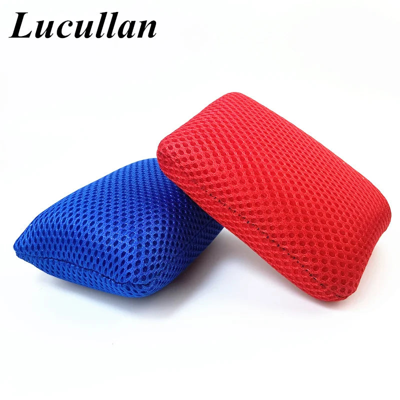 Lucullan 3 Color Microfiber Bug Sponge For Car Washing Ultra Soft Mesh Sponges to Clean Glass Paint Dirty
