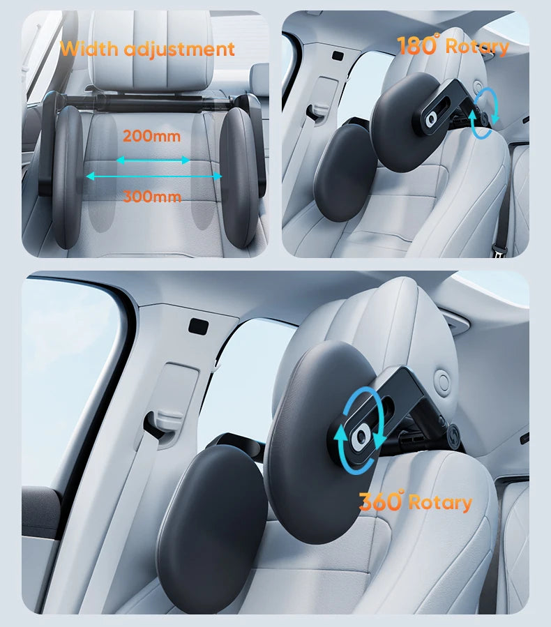 360° Adjustable Memory Foam Car Headrest Pillow Ice-silk Fabric Kids Adult Car Travel Head Neck Support Relieve Fatigue