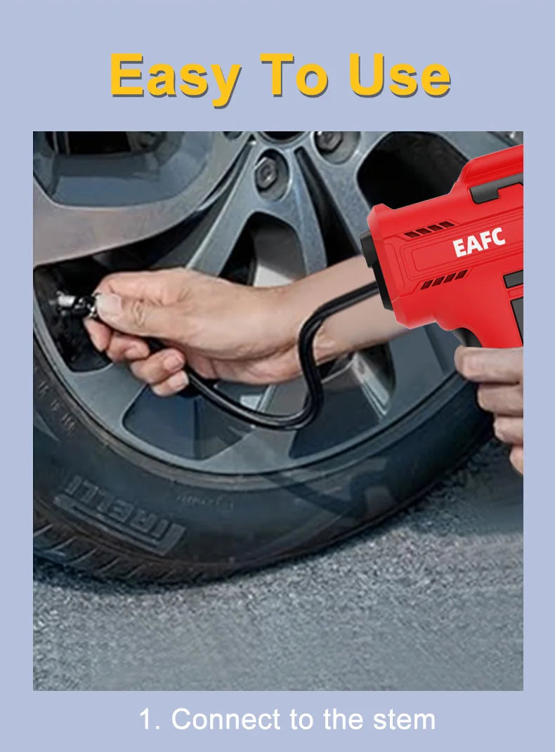 EAFC 4000mAh Car Air Compressor Electric Wireless 150PSI Tire Inflator Pump for Motorcycle Bicycle Boat AUTO Tyre Balls Inflator