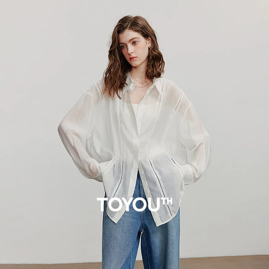 Women's Short Sleeve Mid-Length Summer Blouse