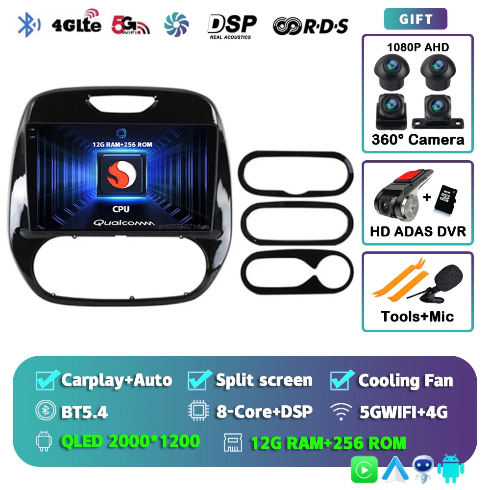 Android 15 Car Radio For Renault Kaptur Captur Clio Samsung QM3 2026 2026 2026 2026 Wireless Carplay multimedia Android Auto 4G