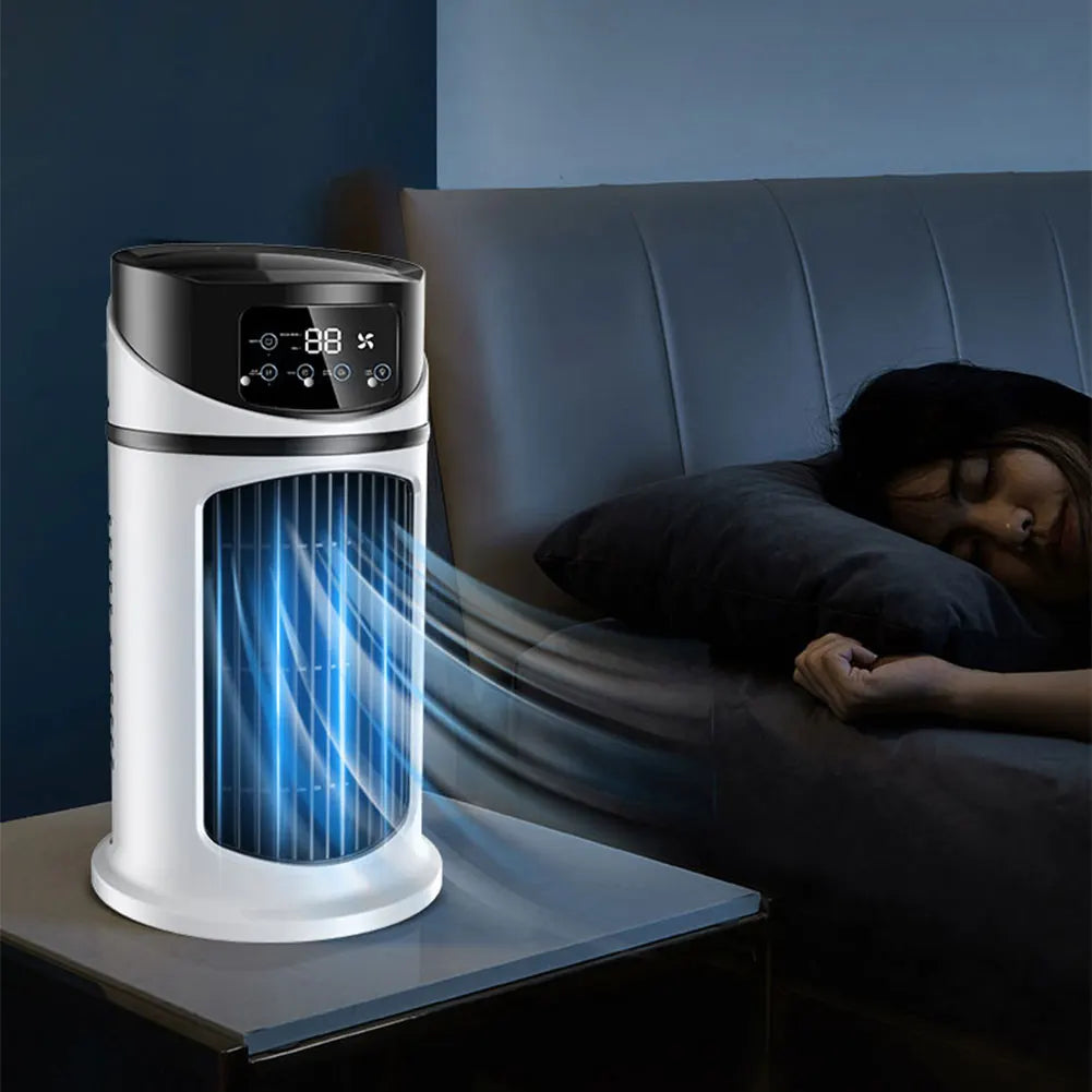 Portable Misting Desk Fan – Quiet Air Cooler with Humidifier & Timer for Home & Office