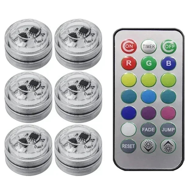 Wireless Adhesive LED Car Interior Ambient Light Remote Control Decor Auto Roof Foot Atmosphere Lamp Bicycle Tail Light