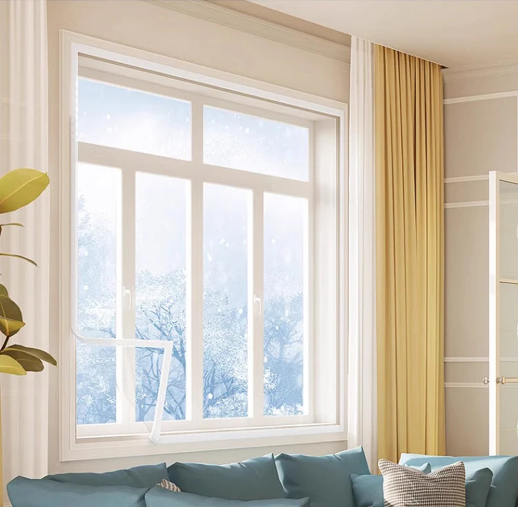 Clear Insulated Window Curtain, Windproof Winter Window Cover