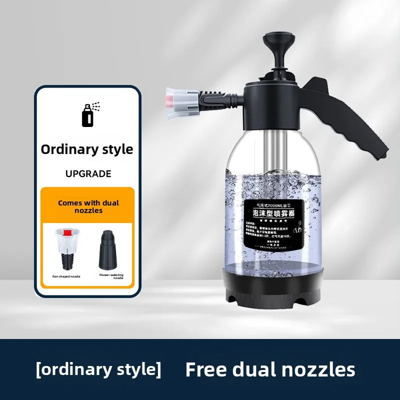 2L High Pressure Car Wash Foam Sprayer Bottle with Foam Nozzle for Auto Cleaning and Detailing