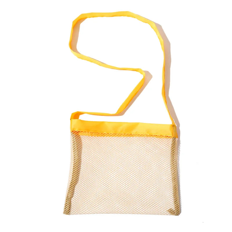 Ultralight Outdoor Mesh Beach Bag For Kids Children Beach Shells Toys Clothes Pocket Toy Storage Organiser Foldable Portable Bag