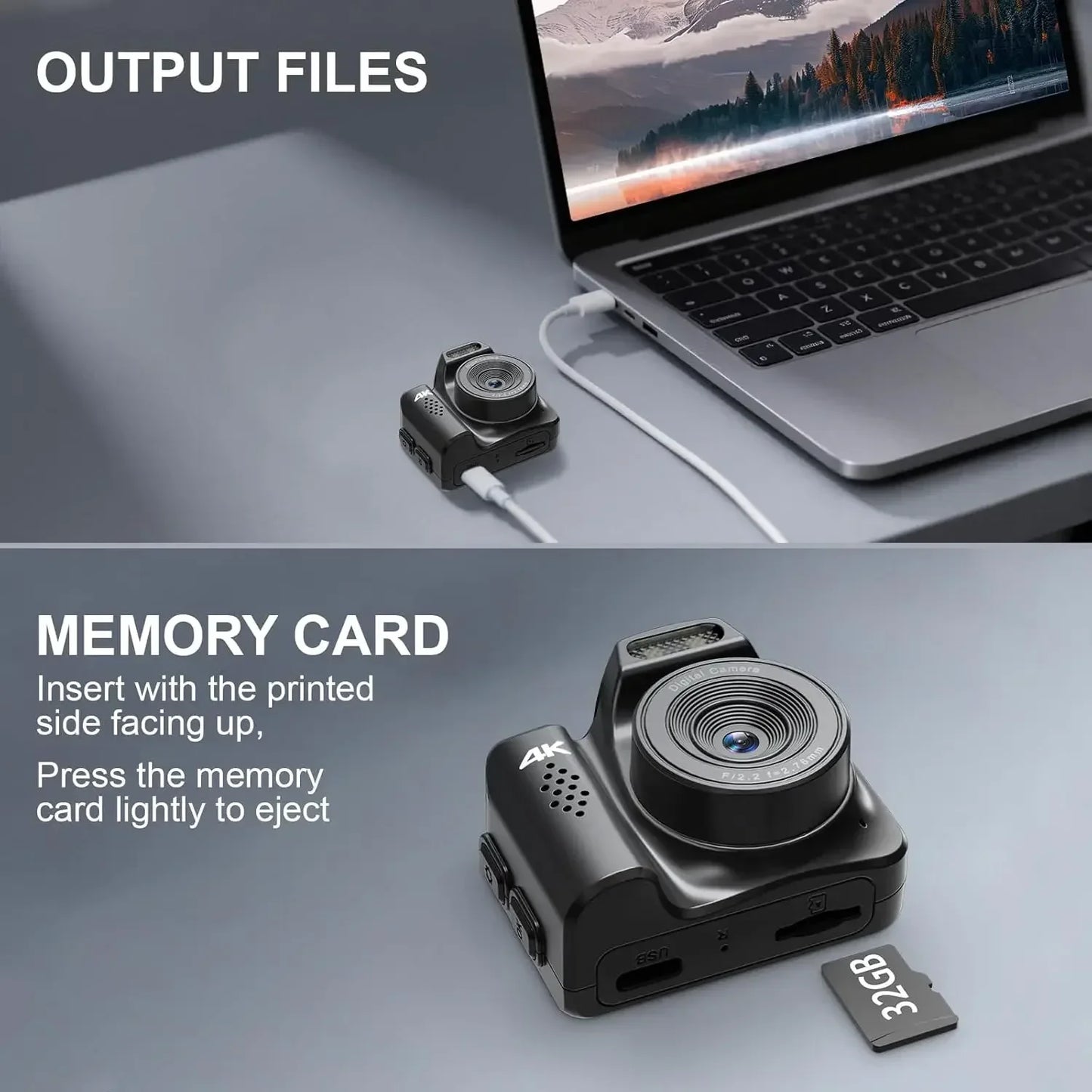 4K Retro Keychain Camera — 64MP Mini Digital Camera with Screen