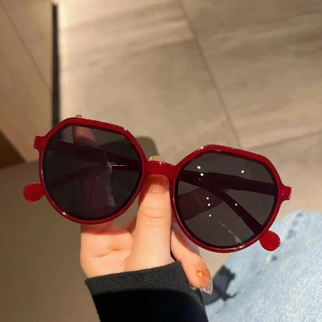 Korean-Style Geometric Sunglasses — Vintage Unisex UV Shades