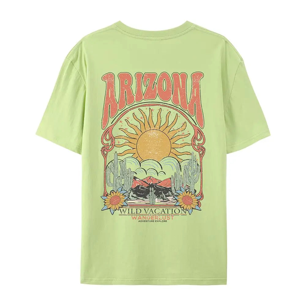 Arizona Scenery Printed Womens T-Shirt Harajuku Personality Tshirt Fashion Casual Clothing Breathable Summer T Shirts Women