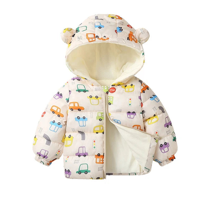 Kids Cartoon Hooded Puffer Coat - Plush Lined Winter Jacket - photo 13