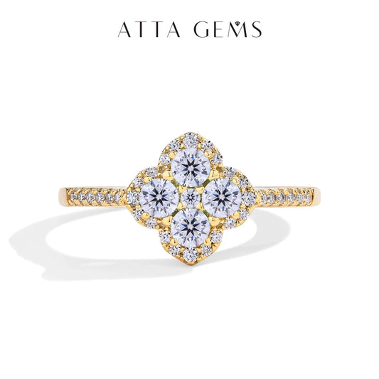 ATTAGEMS Classic Moissanite Rings for Women D Color VVS1 Real 925 Sterling Silver Engagement Wedding Party Exquisite FineJewelry