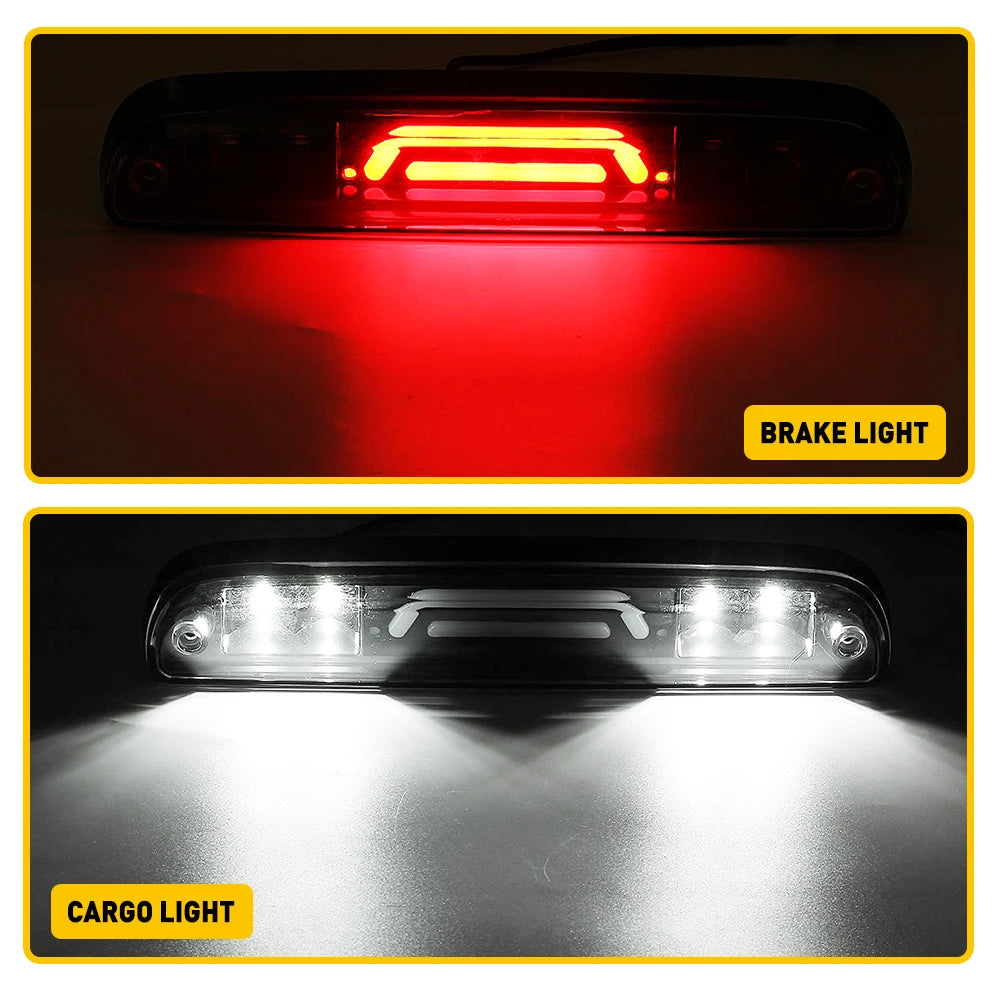 1Pc LED Black 3rd Third Brake Light Red White Fit For Chevrolet Silverado 1500 2500 HD 3500 2014-2018 For GMC Sierra 1500 2500 HD