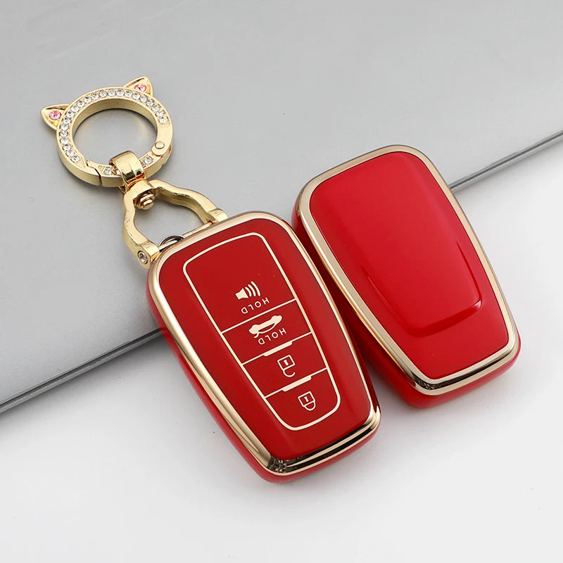 2/3/4 Buttons for Toyota Camry CHR Corolla RAV4 Avalon Land Cruiser Prado Prius 2017 - 2022 TPU Car Key Case Cover Fob Keychain