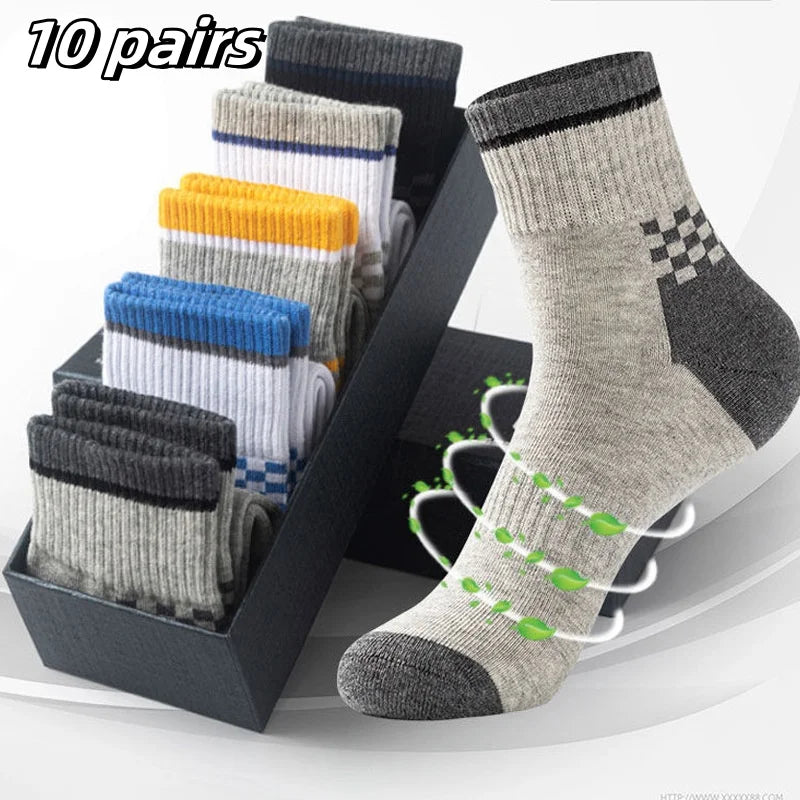 Men's Cotton Blend Crew Socks, 5 Pairs
