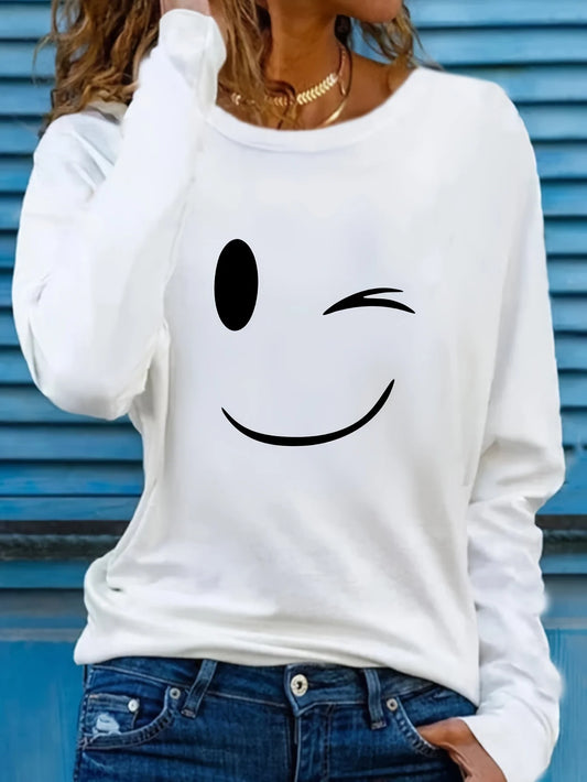 Women's 100% Cotton Slim Long Sleeve T-Shirt – White Basic Tee, Thin Casual Top