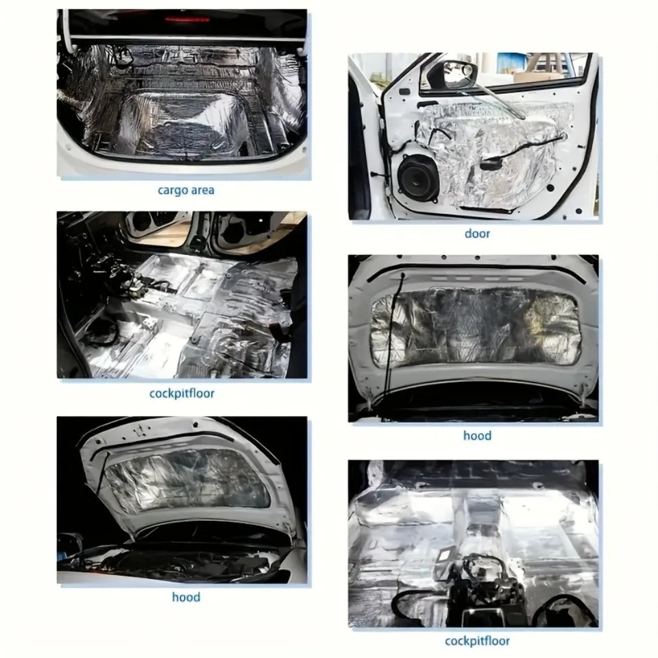 Self-Adhesive Aluminum Foil Insulation Roll Heatproof Soundproof and Noise Reduction for Car RV Foam Floor Roof Pipe Insulation