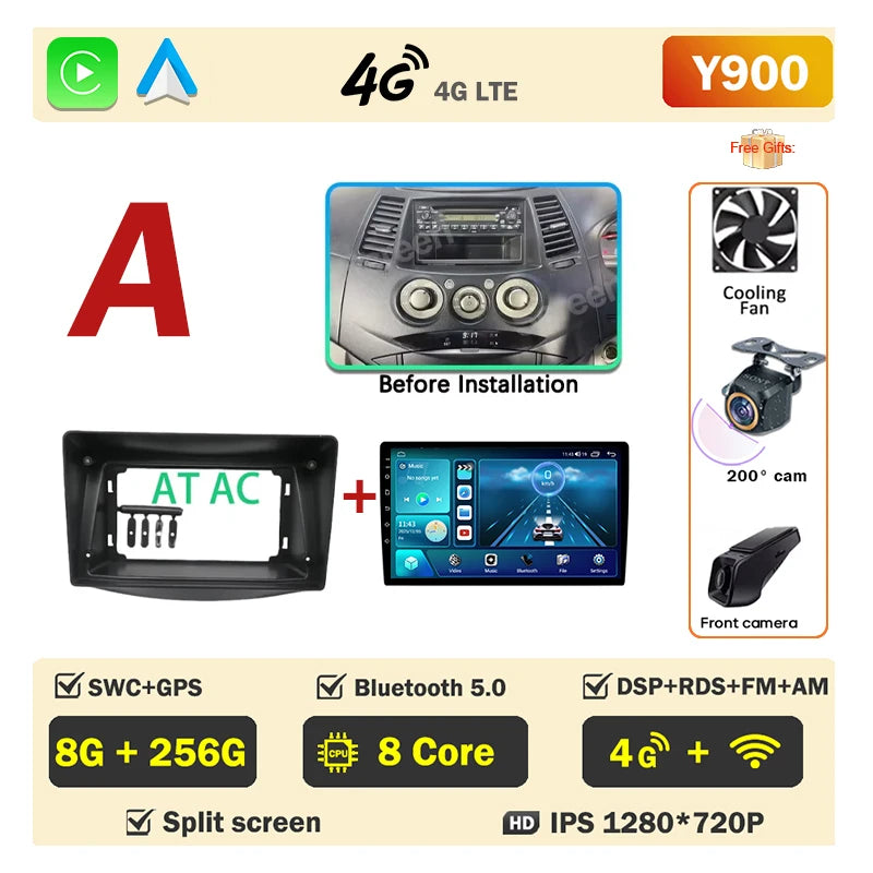 Android 16 Car Radio Player For Mitsubishi Grandis 1 2003 - 2011 Auto GPS Navigation Carplay Bluetooth DSP Wifi 5G NO 2din DVD