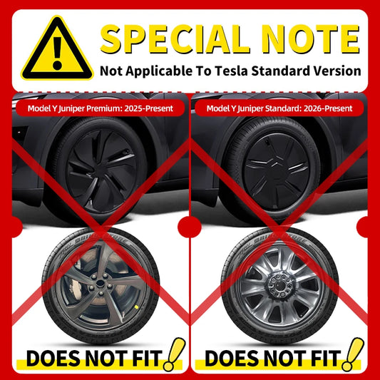 4 Pack Tesla Model Y 19" Turbine Matte Black Hubcap Cover 2020-2024